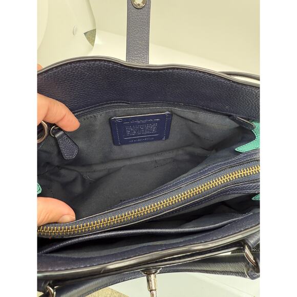 Coach Mercer 24 Satchel Crossbody Purse Multi Floral Teal Yankee - Picture 13 of 16